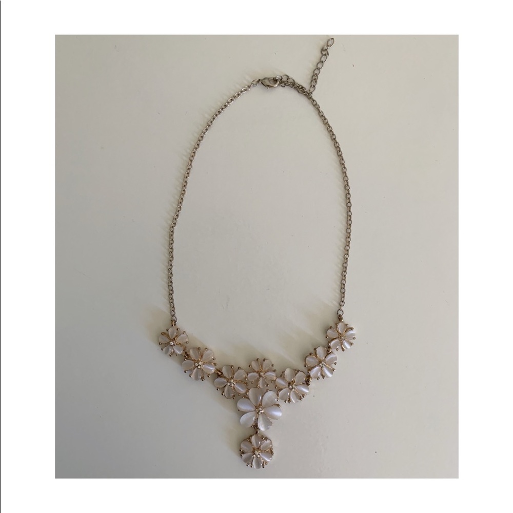 Rose gold flower necklace